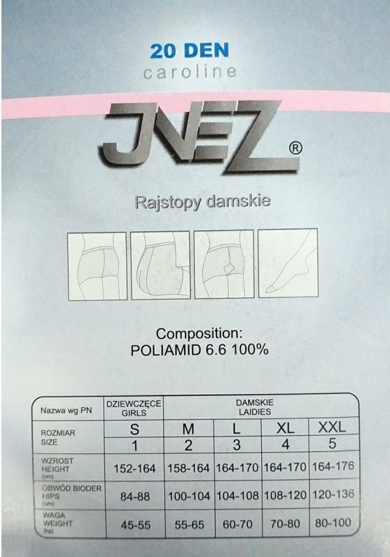 INEZ RAJSTOPY CAROLINE ELASTIL 20 DEN R.3