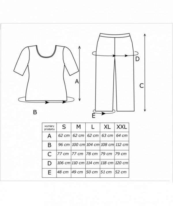 DONNA PIŻAMA DAMSKA EMILIA 3/4