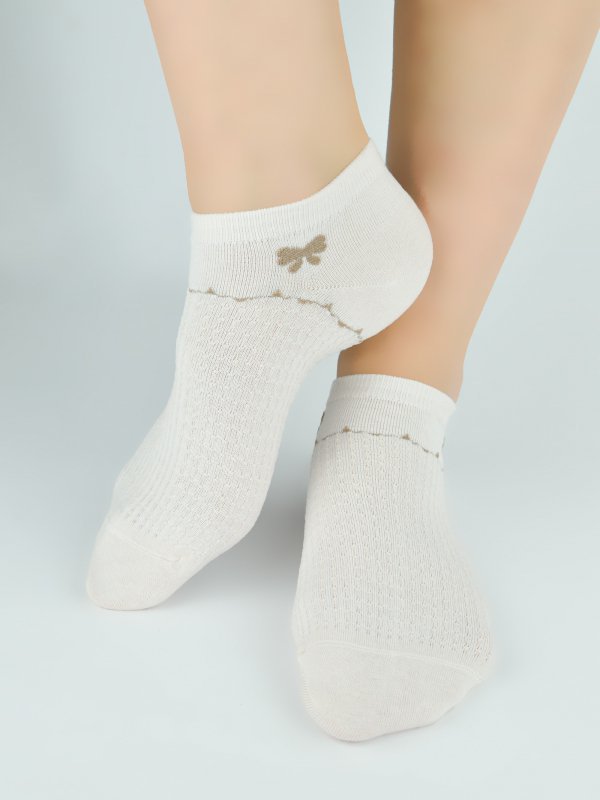 NOVITI STOPKI DAMSKIE ST085 AŻUR BAWEŁNA