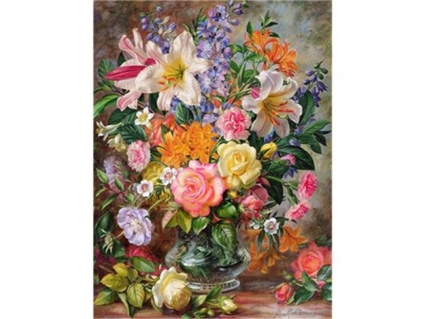 Haft Diamentowy, Obraz, Mozaika Diamentowa Diamond Painting, WIELOBARWNY BUKIET KWIATÓW 30x40cm - WYSYŁKA 24H