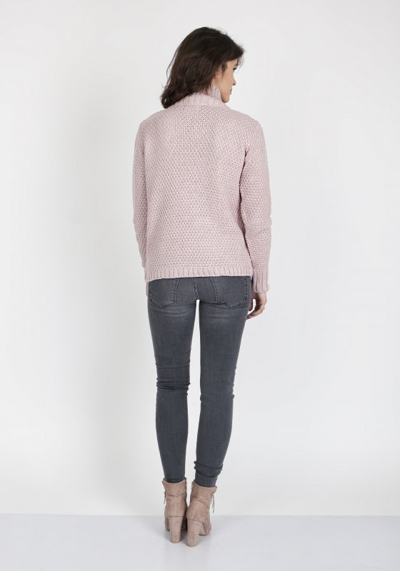 MKMSwetry Sweter Estelle SWE 121 Pudrowy róż