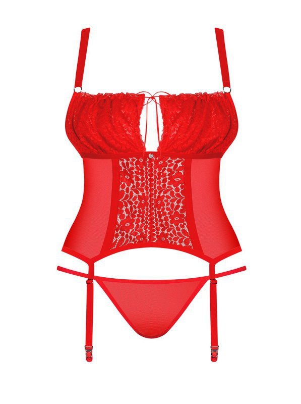 Obsessive Gorset Blossmina + stringi GRATIS!!! Czerwony