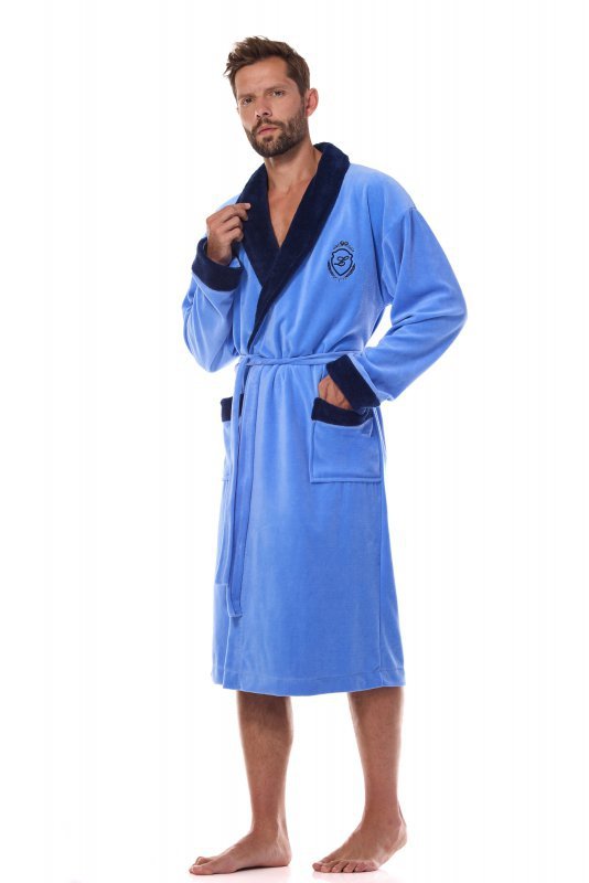 L&amp;L Szlafrok Diego Long 2458 Blue