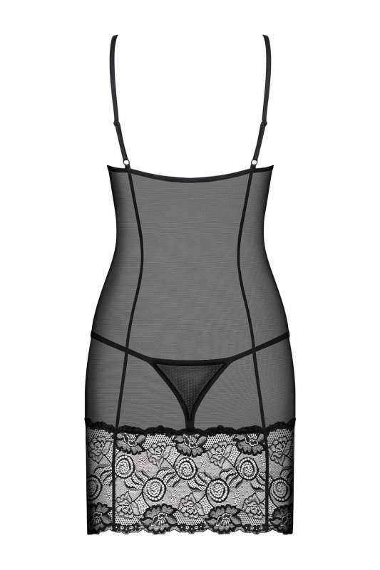 Obsessive Alluria chemise bielizna nocna komplet koszulka + stringi
