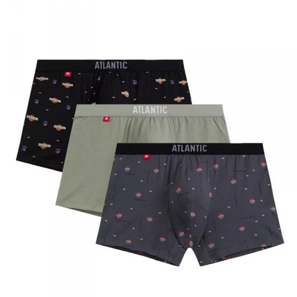 Atlantic Bokserki 211 3-pak cza/zie/grf