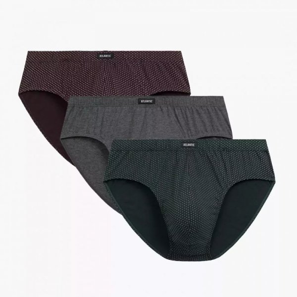 Atlantic Slipy 202 3-pak melanż/wine/szare