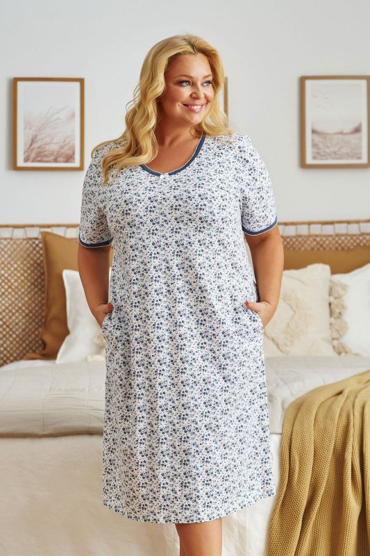 Doctornap Koszula nocna TB 5157 navy bloom plus