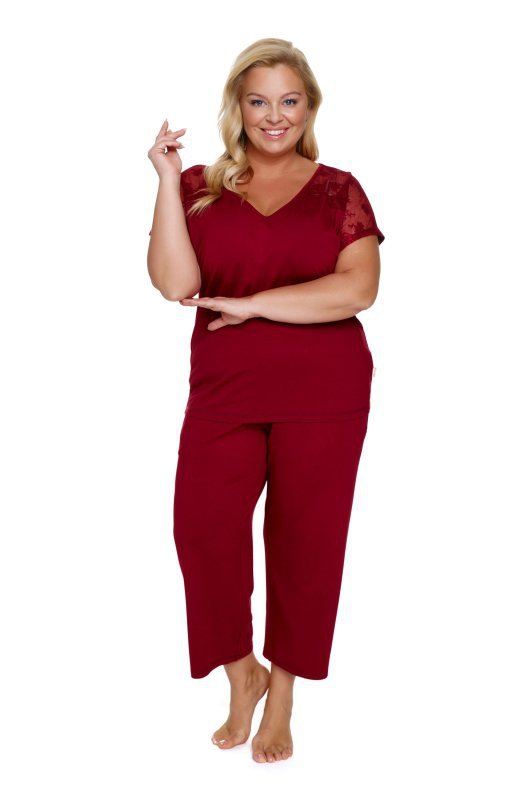 Doctornap Piżama damska PB 7259 burgundy red