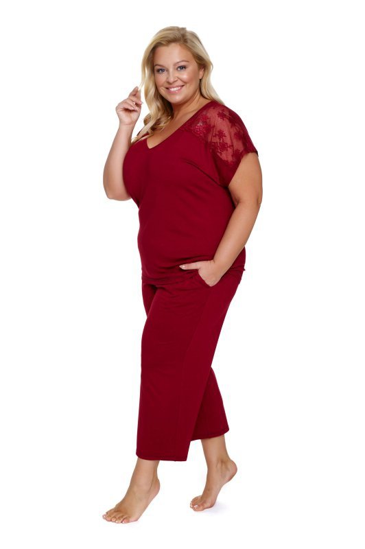 Doctornap Piżama damska PB 7259 burgundy red