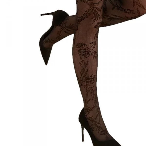 Gabriella Rajstopy Floral 576 czarne