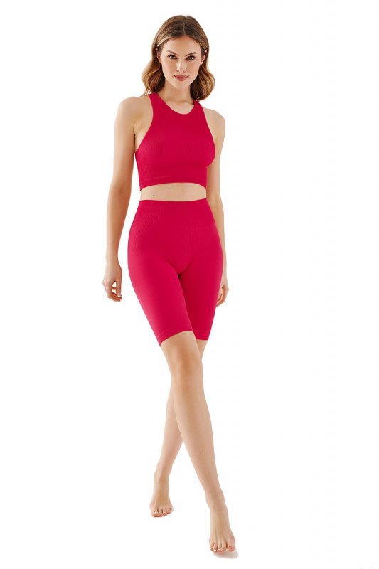 Gabriella Top Seamless halter rib 1203 raspberry