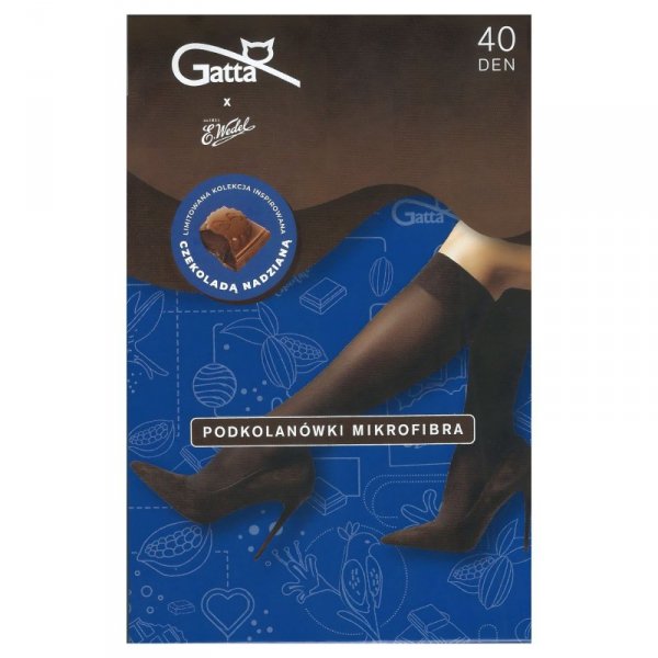 Gatta Podkolanówki Gatta Wedel mikrofibra dark choco