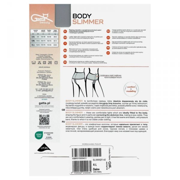 Gatta Rajstopy Body Slimmer 40 den golden