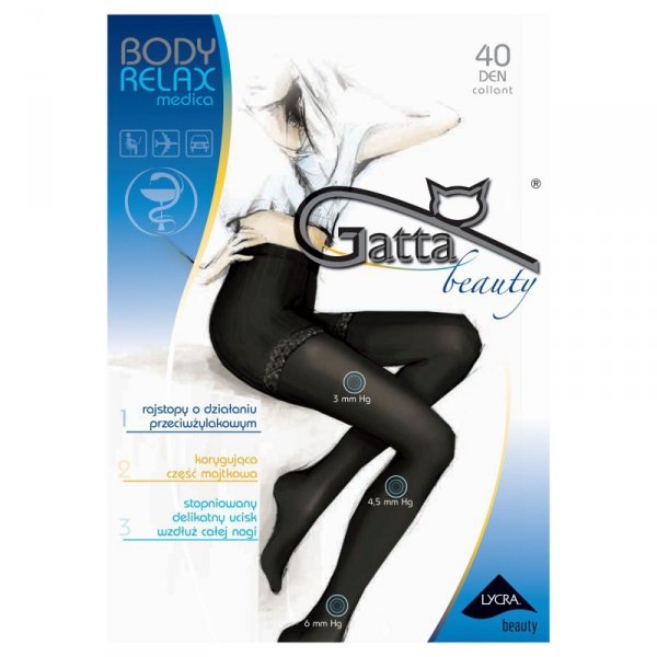Gatta Rajstopy Body Relax Medica 40 den czarne