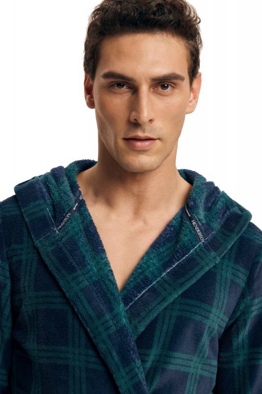 Esotiq-Henderson Szlafrok męski Nickel 43373 granat