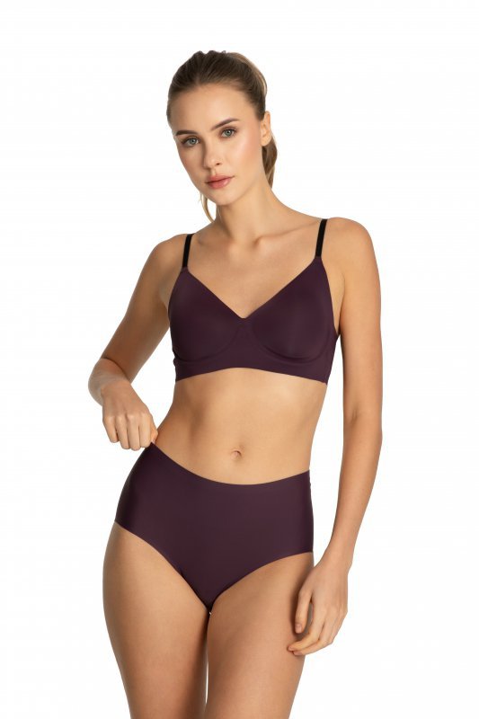 Julimex Biustonosz T-shirt Bra dark plum