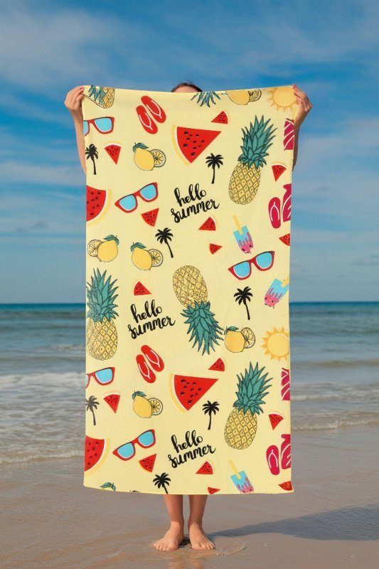Noviti Ręcznik plażowy 70x140 Hello summer żółty