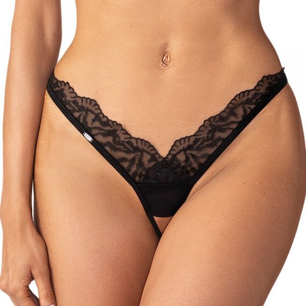 Obsessive Figi stringi otwarte Arrowel czarne