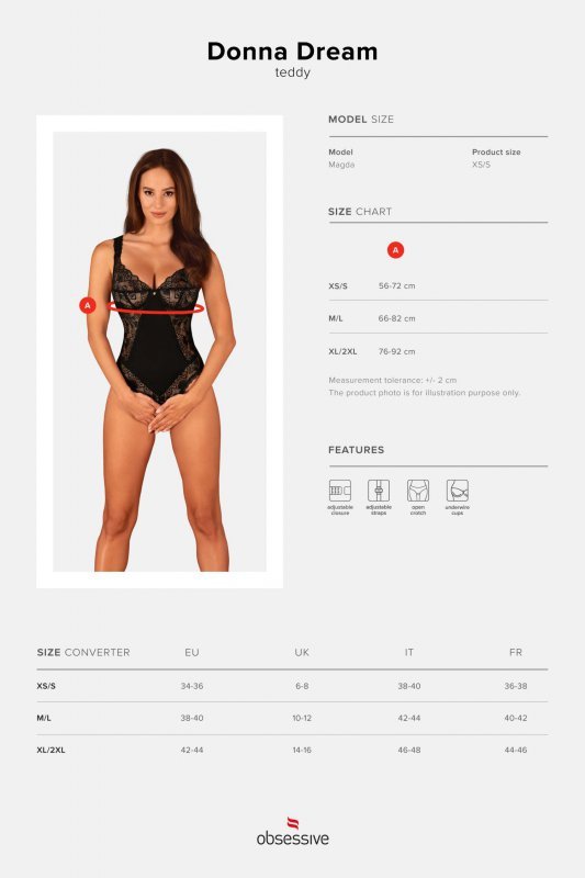 Obsessive Body otwarte Donna Dream czarne