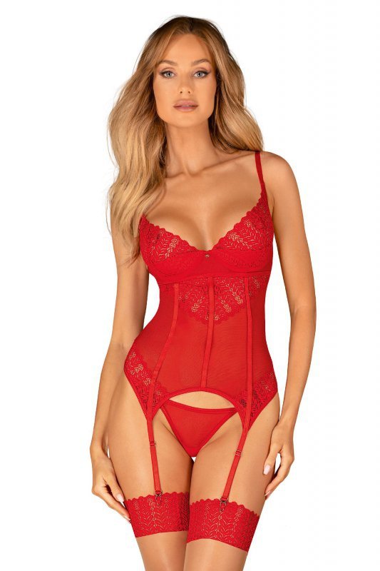Obsessive Gorset i stringi Ingridia czerwony