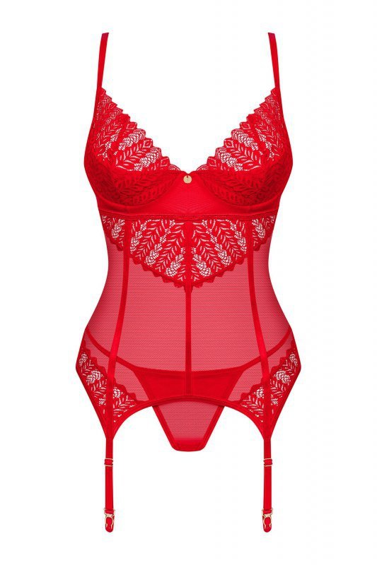 Obsessive Gorset i stringi Ingridia czerwony