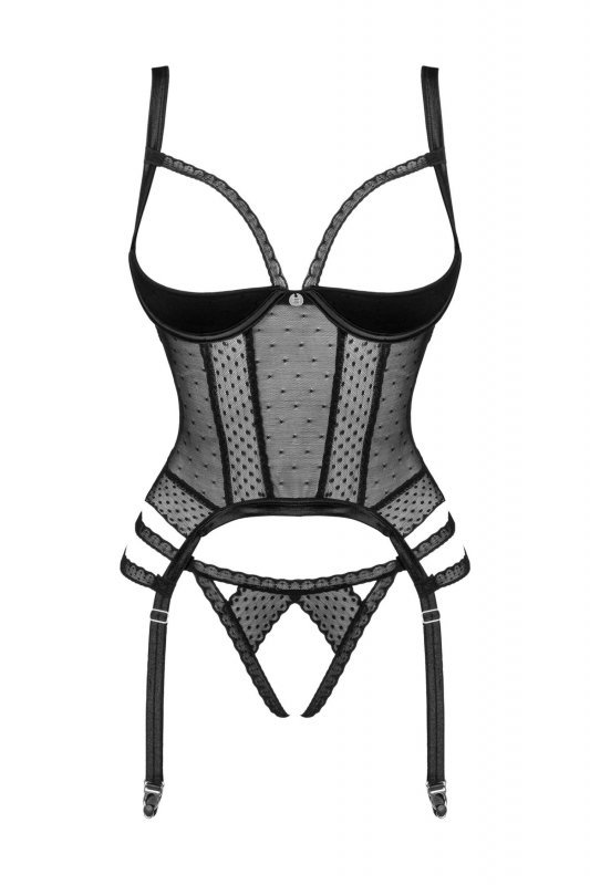 Obsessive Gorset i stringi Lanelia czarny