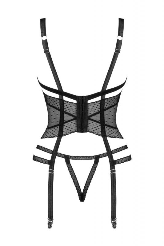 Obsessive Gorset i stringi Lanelia czarny