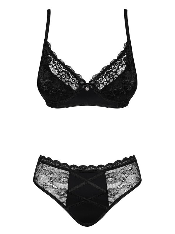 Obsessive Komplet Laurise set 2-częściowy czarny