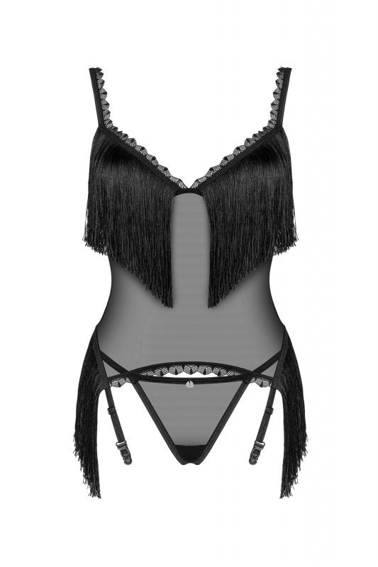 Obsessive Gorset i stringi Sherila czarny
