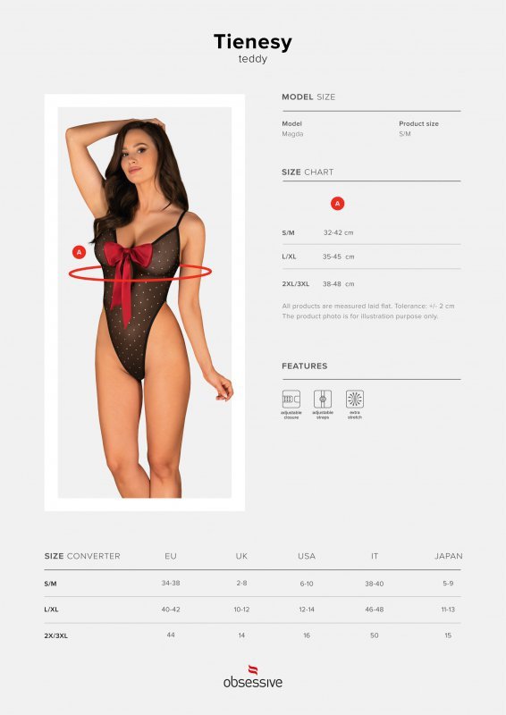 Obsessive Body Tienesy czarno-czerwone