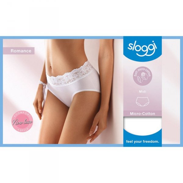 Sloggi Figi Romance Midi białe