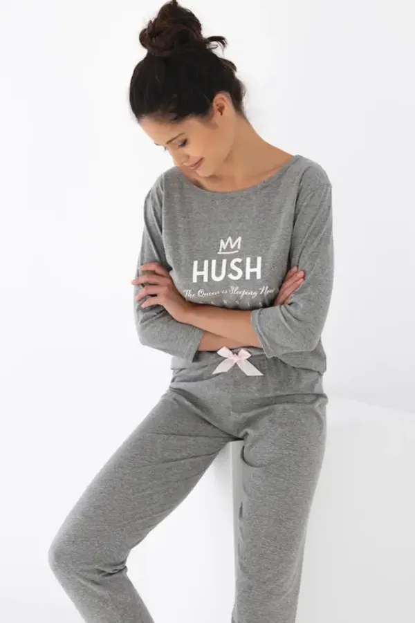 Sensis HUSH Bawełniana piżama długa, szara