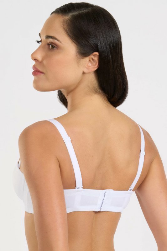 Spiman 391 Biustonosz bandeau usztywniany z odpinanymi ramiączkami, Bianco/Biały