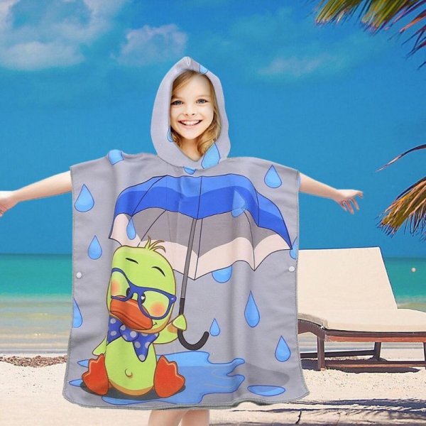 PonchoCotton World Plażowe Dziecięce z kapturem 60x60
