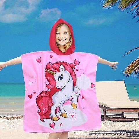 PonchoCotton World Plażowe Dziecięce z kapturem 60x60