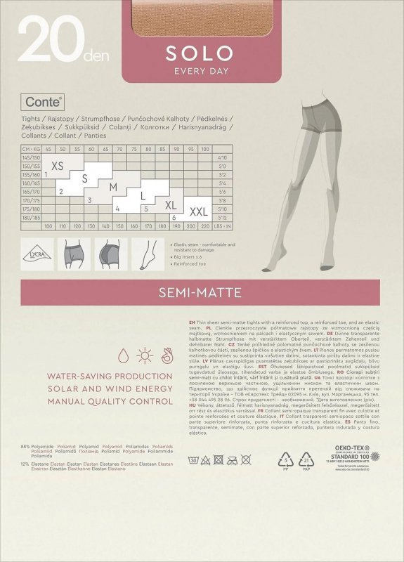 Rajstopy Conte Solo 20 den 2-4