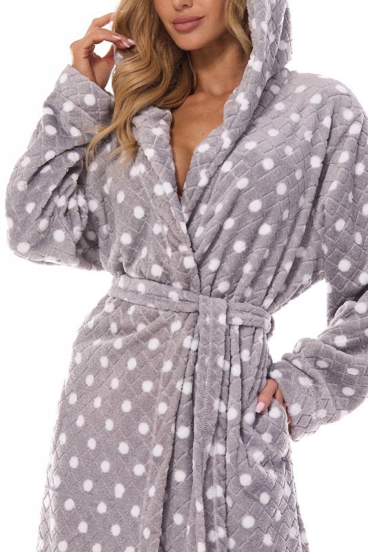Szlafrok L&amp;L 2406 Dots Long S-2XL damski - WYSYŁKA 24H
