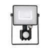 Projektor LED V-TAC 30W SAMSUNG CHIP Czujnik Ruchu Funkcja Cut-OFF Czarny VT-30-S-B 3000K 2400lm 5 Lat Gwarancji