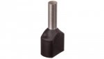 Końcówka tulejkowa izolowana TID 2x1,5mm2/8mm czarna cynowana TID2x1,5L8 /100szt./