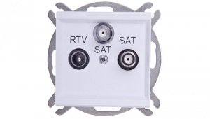 SONATA Gniazdo antenowe RTV-SAT-SAT białe GPA-R2S/m/00