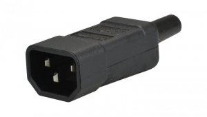 Gniazdo zasilające IEC320 C14 złącze komputerowe (męskie) 2P+Z 230V 10A na kabel do 8,0mm