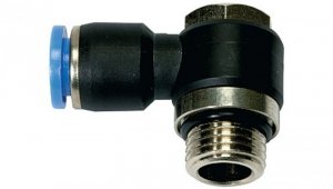 Złączka wtykowa kątowa niska banjo z tworzywa sztucznego do węża 8, G1/4z, 145.014-8