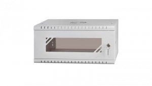 Szafa wisząca RACK 19 4U 350mm drzwi szklane szara PRO