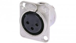 NEUTRIK Gniazdo tablicowe panelowe mikrofonowe XLR (3-pin) posrebrzane NC3FD-L-1