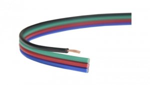 Przewód wstążkowy montażowy TLWY RGB LED 4x0,35 150V kolorowy /100m/