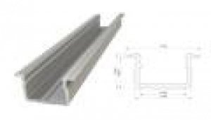 Profil ALU wpuszczany, Anodowany srebrny, dł. 3000mm, max szer taśmy 12mm