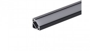 Profil led Corner 1m czarny z osłoną mleczną MLF