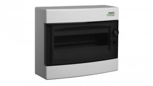 Obudowa instalacyjna PNS skrzynka natynkowa 1x12 modułów 287x236x112mm plastikowa biała z drzwiami przeźroczystymi IP40 NOARK