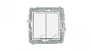 ICON Mechanizm łącznika podwójnego schodowego biały mat 25IWP-33