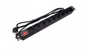 Listwa zasilająca rack 19 cali PDU 230V - 9 gniazd CEE 7/3 schuko, wyłącznik LED, kabel 1,8m CEE 7/7 ALANTEC
